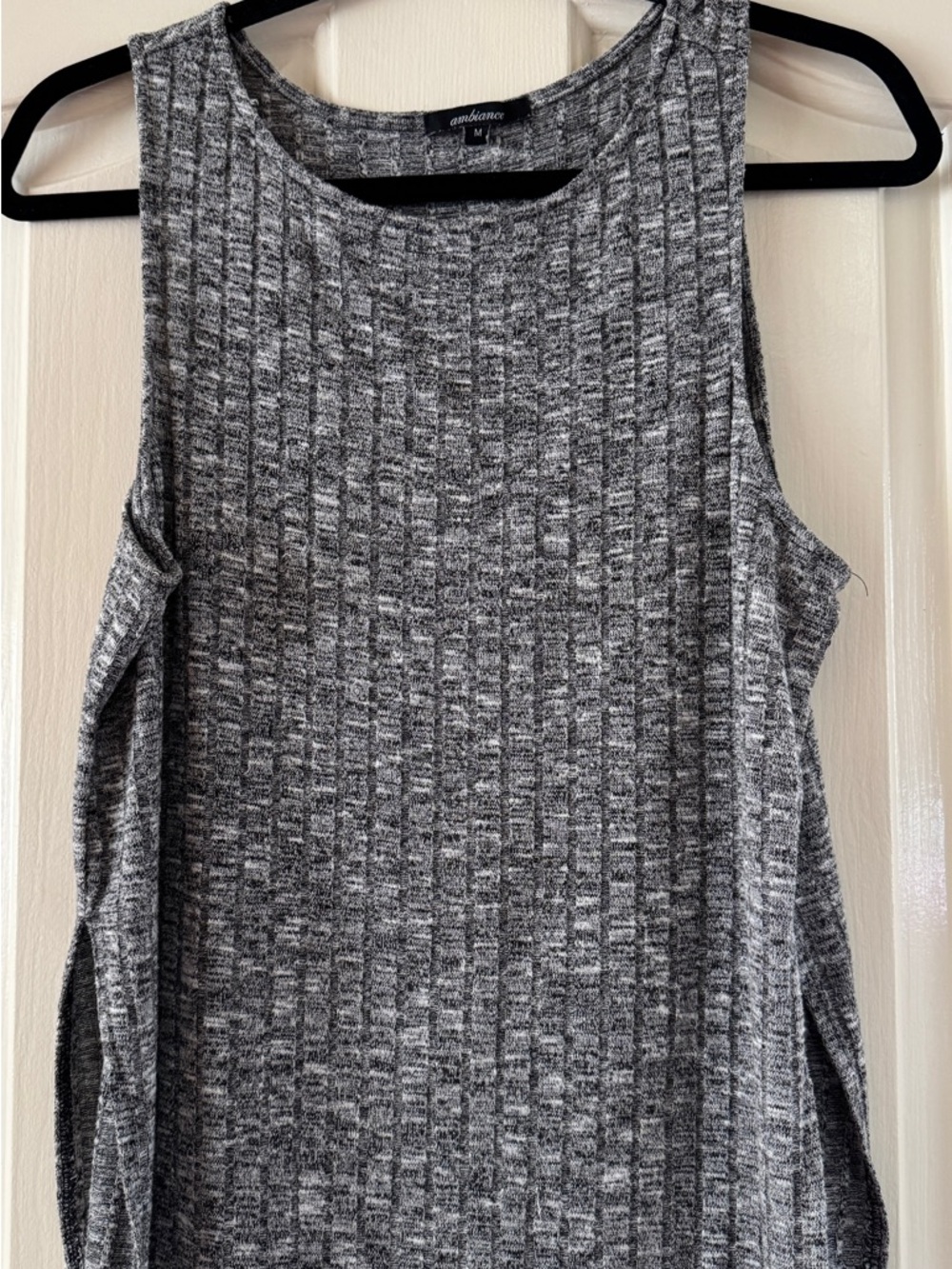 Ambiance Marled Ribbed Tank Top in Heather Gray